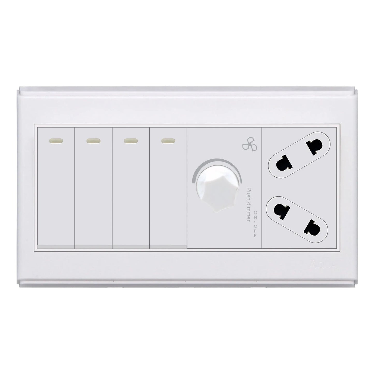 AQUA SAPPHIRE 4 GANG SWITCH PLUS 1 SOCKET PLUS 1 DIMMER Price in Pakistan