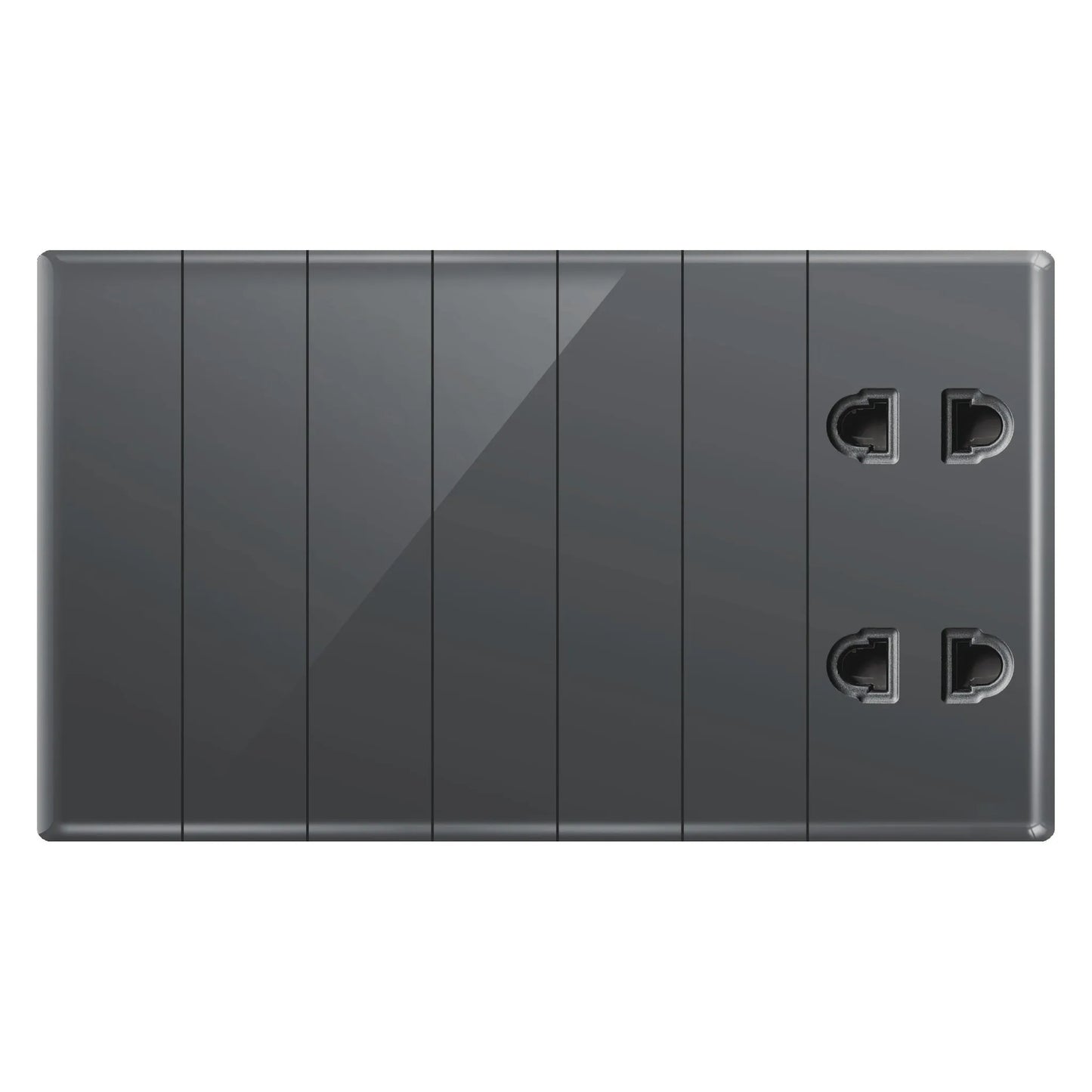 Aqua Glasskin Grey 6 Switches + 2 Sockets Price in Pakistan