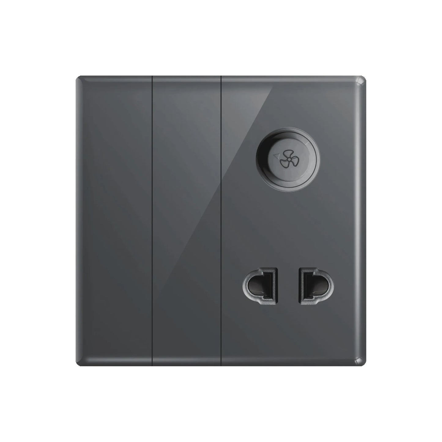 Aqua Glasskin Grey 2 Switches + 1 Socket + 1 Dimmer Price in Pakistan