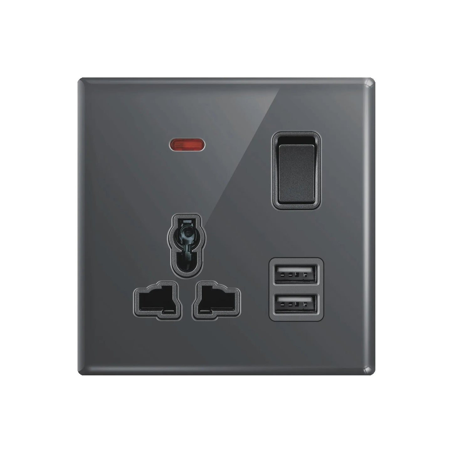 Aqua Glasskin Grey Multi Socket Plus Dual USB Price in Pakistan