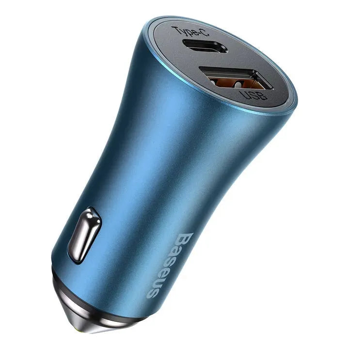 Baseus Golden Contactor Pro Dual Quick Car Charger Blue in Pakistan