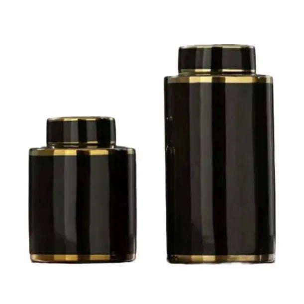Black Elegance Ceramic Vase Set Of 2 Price in Pakistan