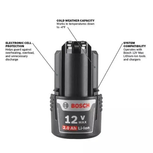 Bosch 12V 2.0Ah Battery and 12V Charger Starter Kit