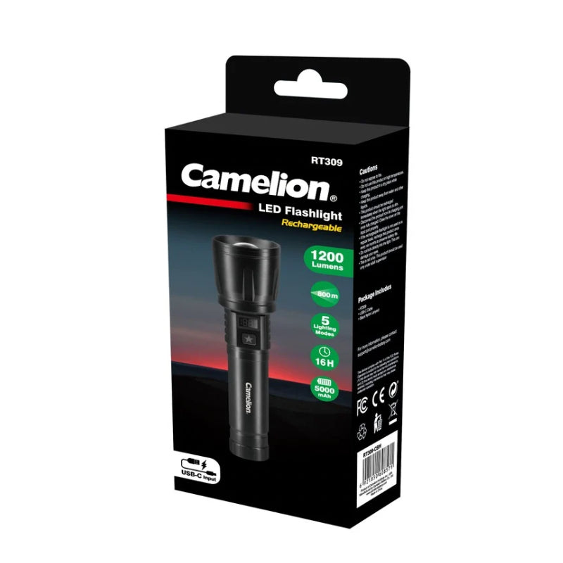 Camelion RT309 Rechargeable Aluminium Flashlight