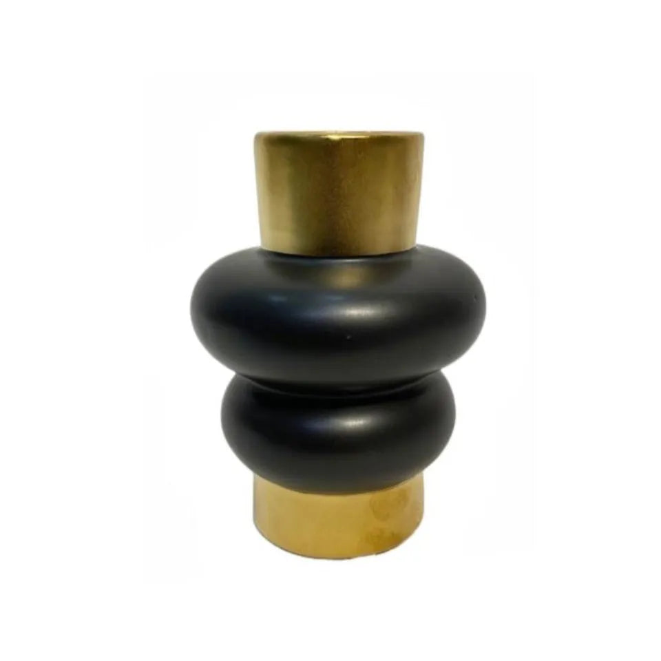 Ceramic Flower Vase Black & Gold Price in Pakistan