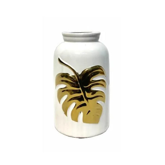 Ceramic Flower Vase Gold Leaf Small Price in Pakistan