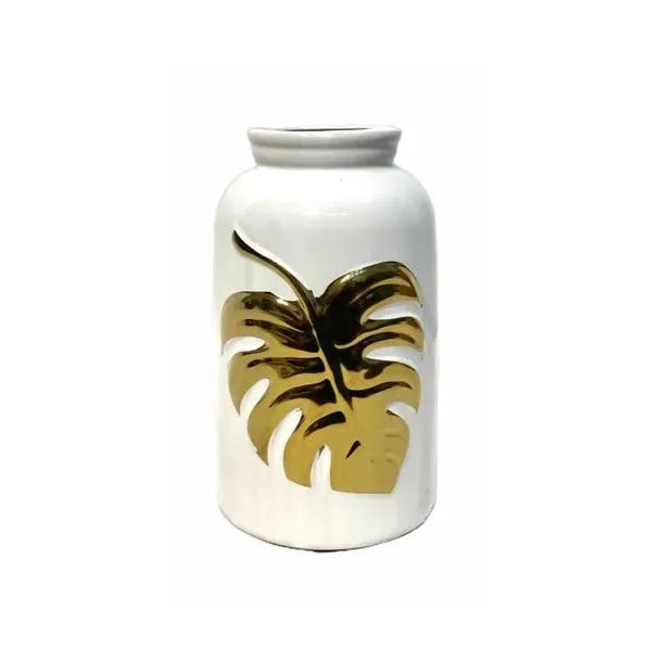 Ceramic Flower Vase Gold Leaf Small Price in Pakistan