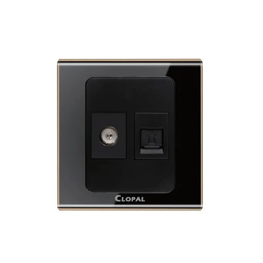 Clopal Black Series 2 switch + 1 socket Outlet Price in Pakistan