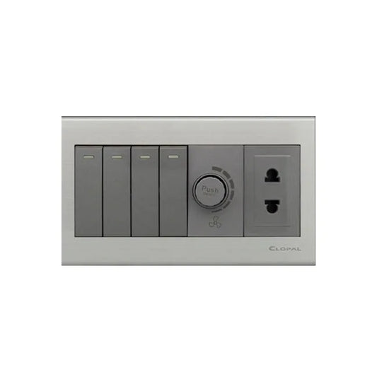Clopal Elegant Grey Series 1 8 Gang Switch Price in Pakistan