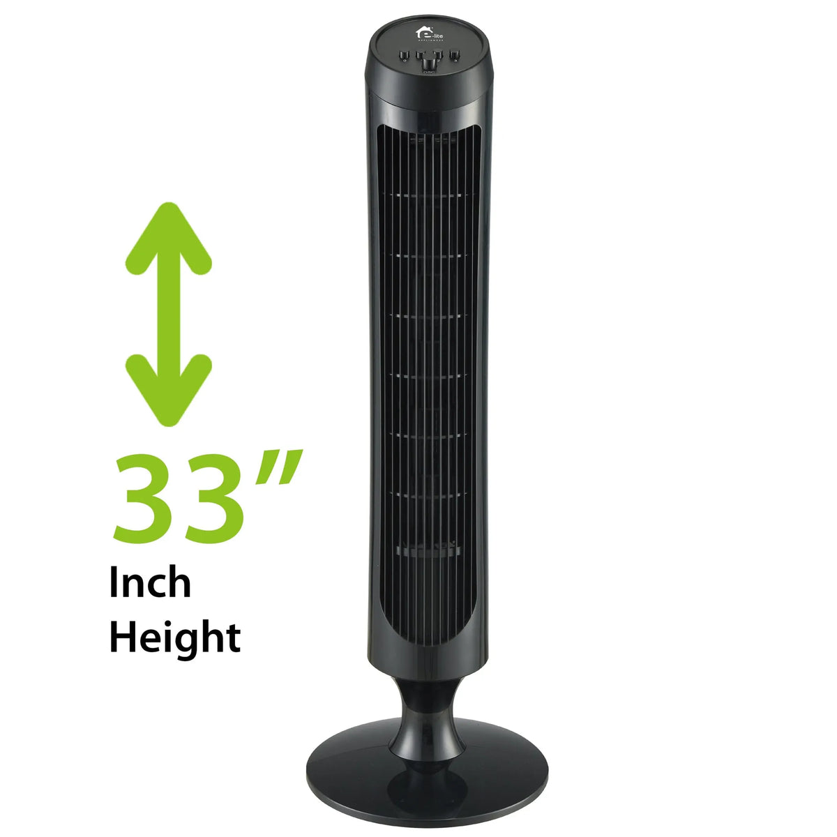 E-Lite ETF-001 33 inch Black Tower Fan