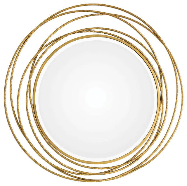 Gold Swirl Rings Modern Mirror Price in Pakistan