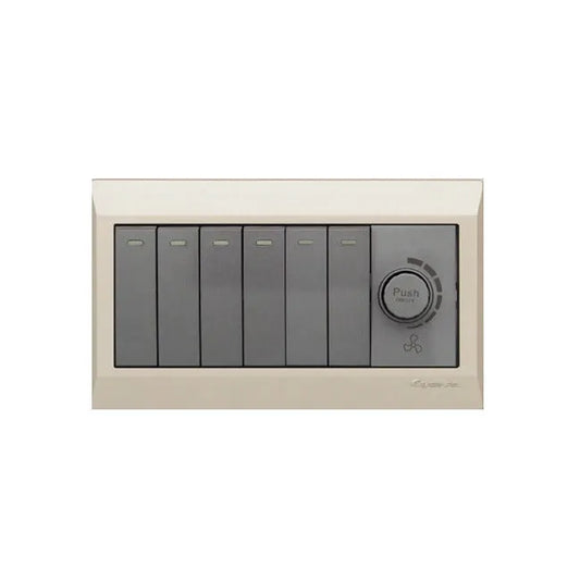 Clopal Golden Metallic Series 2 switch + 1 socket Outlet Price in Pakistan