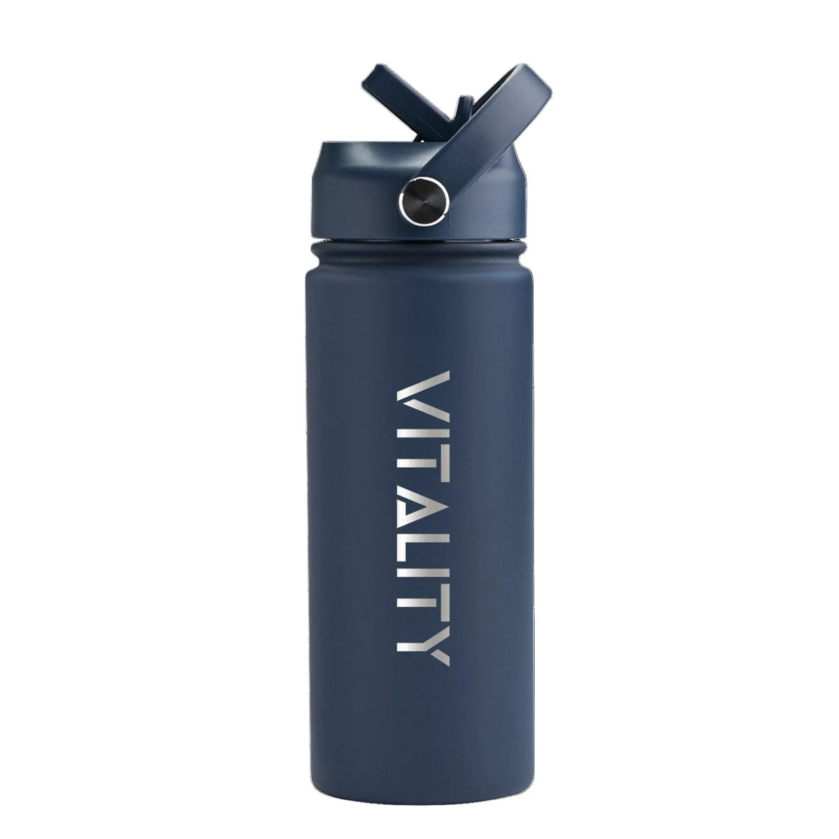 Powder Coated Water Bottle-Dark Blue Straw Price in Pakistan