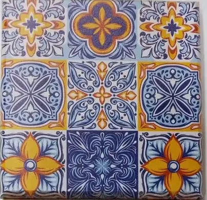 Printed Wooden Tray – Traditional Tile Art & Street Scene Design
