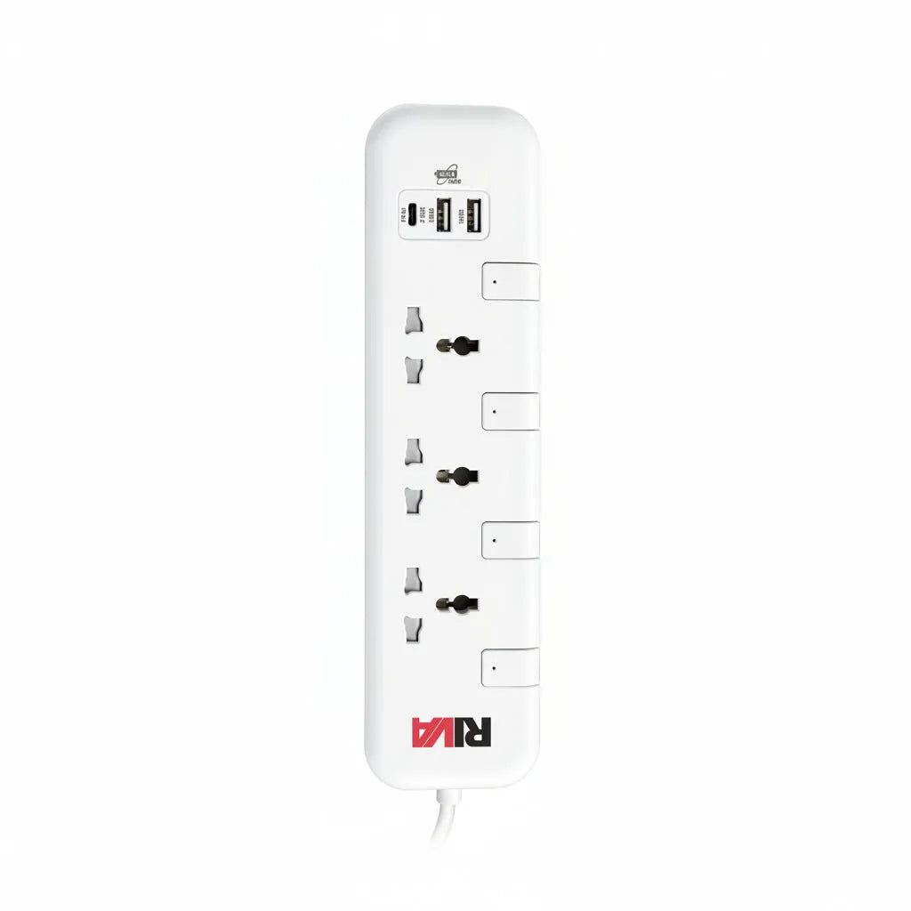 Riva 3 Way International Extension Socket with 2 USB Type A and 1 USB Type C Price in Pakistan