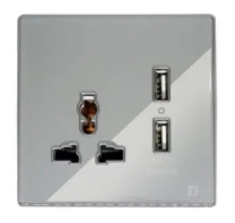 TJ v3 Series 3 Pin Socket with 2 USB Price in Pakistan
