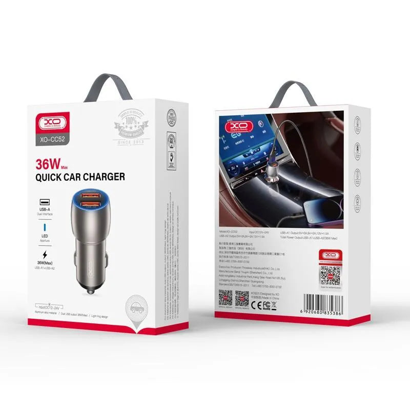 XO Metal Smart Dual USB Car Charger Price in Pakistan