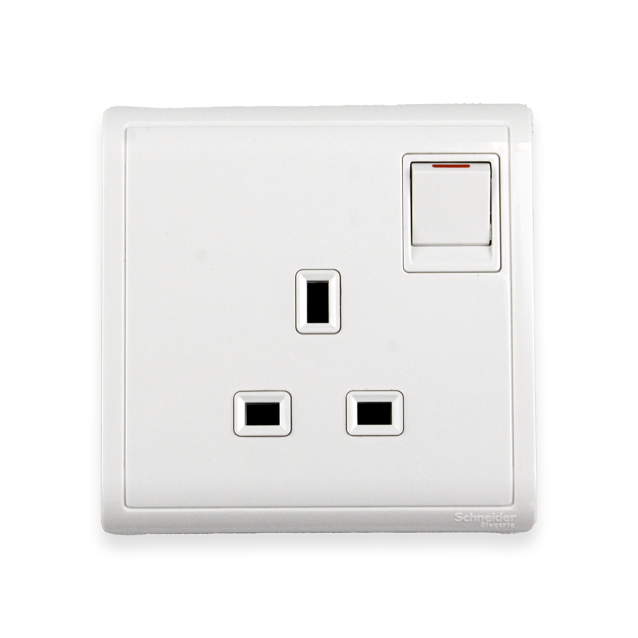 Pieno 13A 3 Pin Flat Switched Socket Single with Neon Price in Pakistan