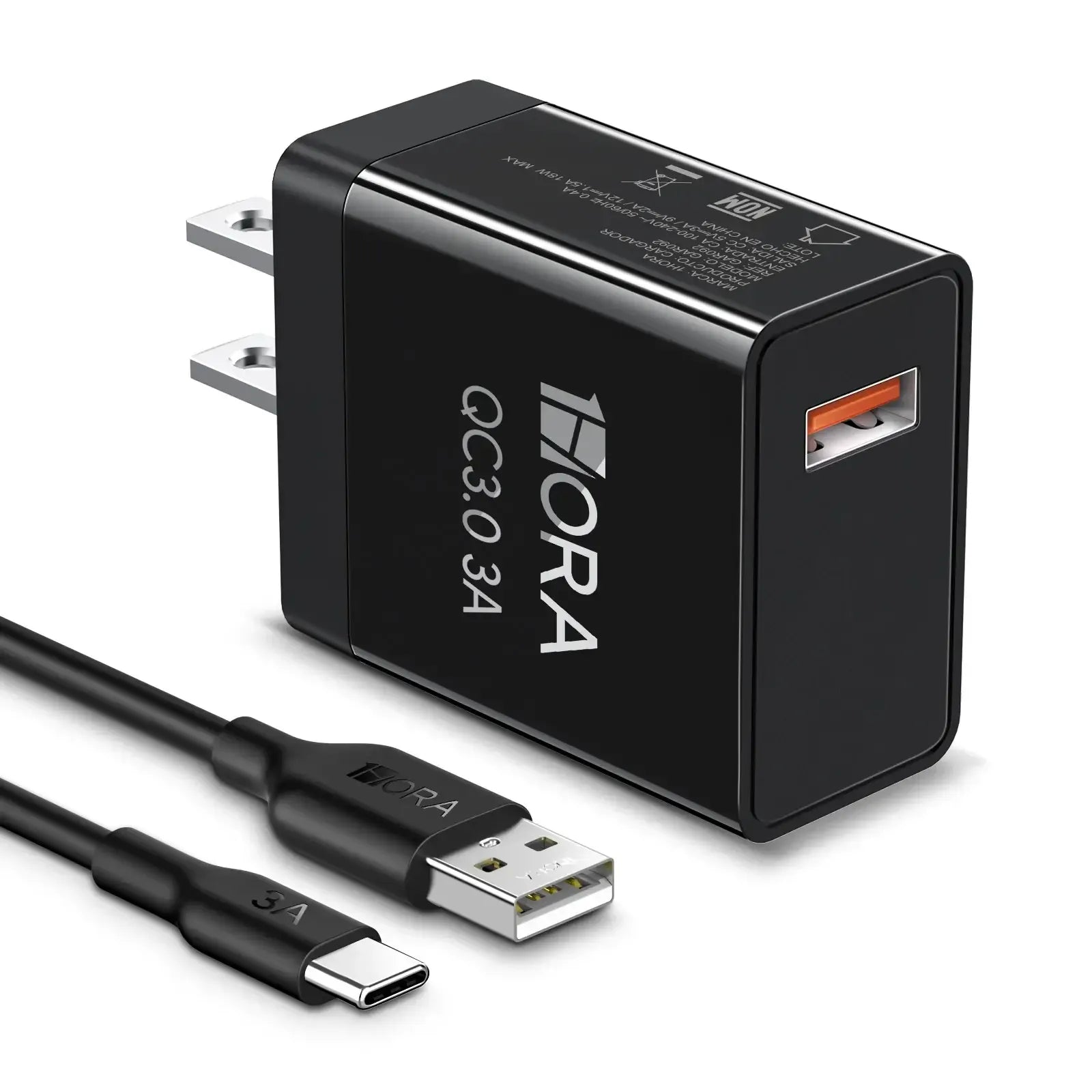 1HORA Fast Charger 18W 1U with USB to Type-C Cable Secondary image