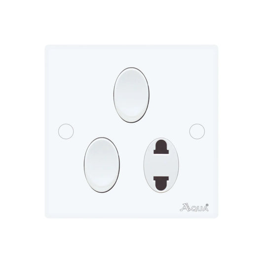 AQUA DYNASTY 2 GANG SWITCH PLUS 1 SOCKET Price in Pakistan