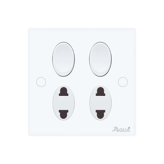 AQUA DYNASTY 2 GANG SWITCH PLUS 2 SOCKET Price in Pakistan