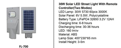 30w Solar Street Light Price in Pakistan 