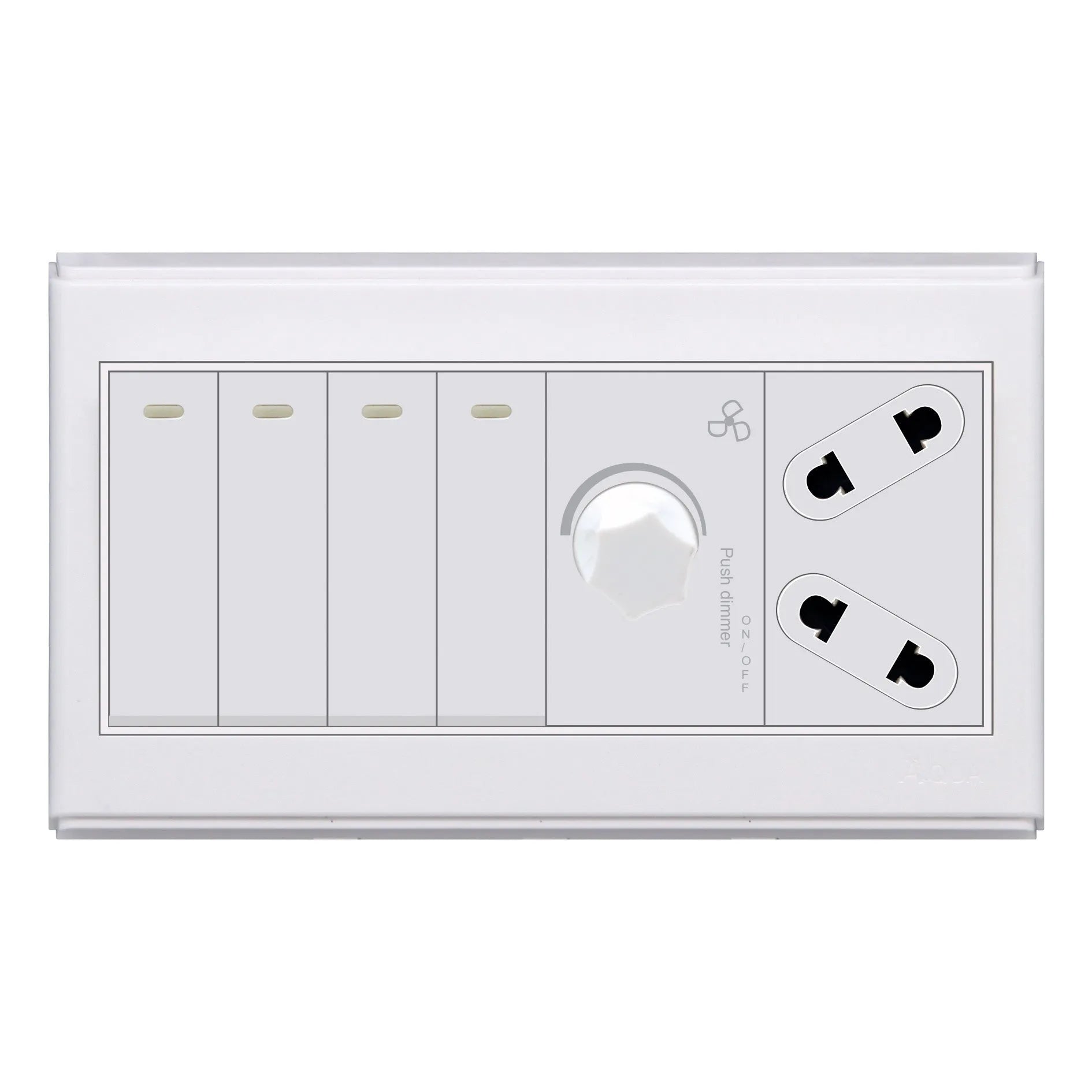 AQUA SAPPHIRE 4 GANG SWITCH PLUS 1 SOCKET PLUS 1 DIMMER Price in Pakistan