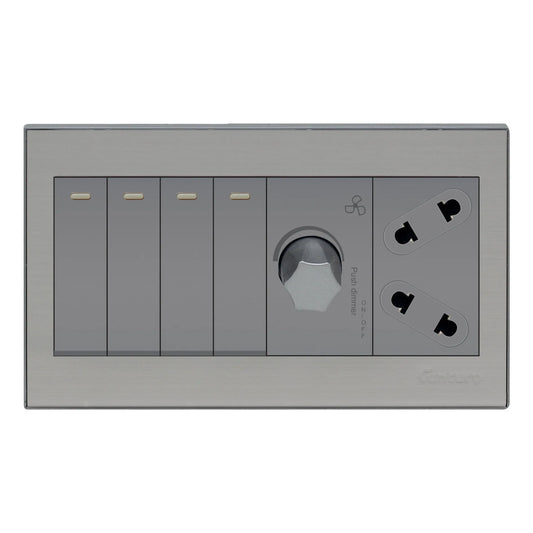 AQUA GLADE 4 GANG SWITCH PLUS 1 SOCKET PLUS 1 DIMMER Price in Pakistan