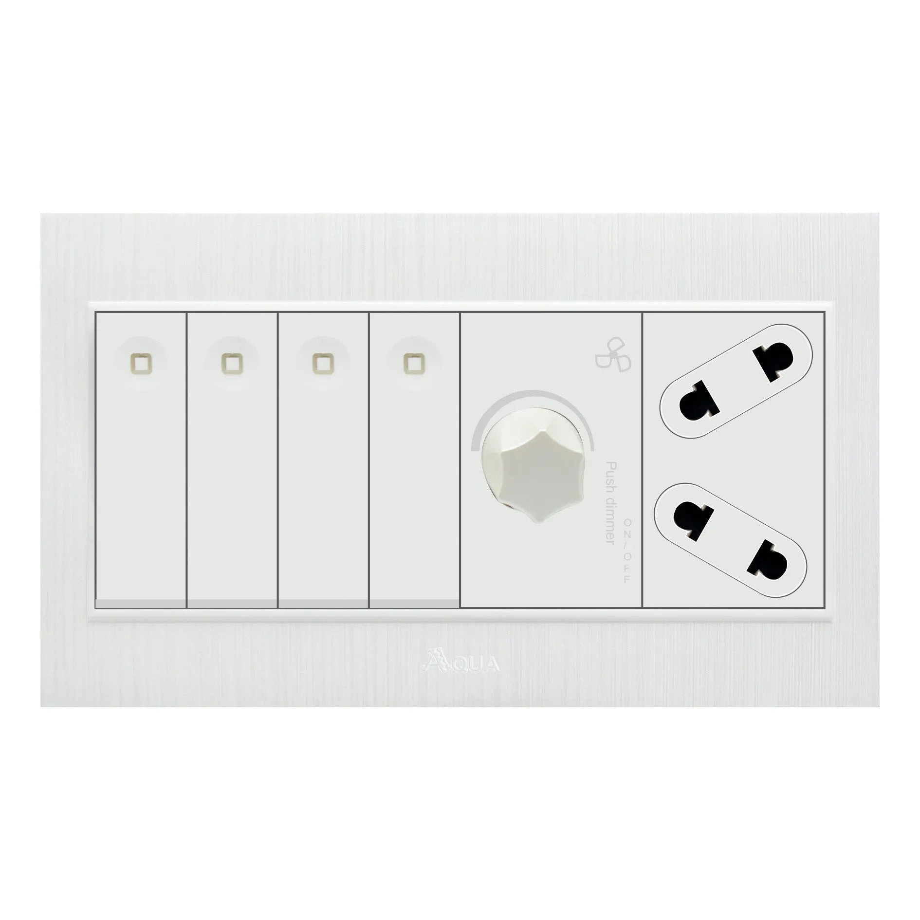 AQUA GLORY 4 GANG SWITCH PLUS 1 SOCKET PLUS 1 DIMMER Price in Pakistan