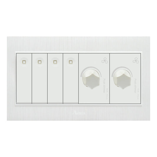 AQUA GLORY 4 GANG SWITCH PLUS 2 DIMMER Price in Pakistan