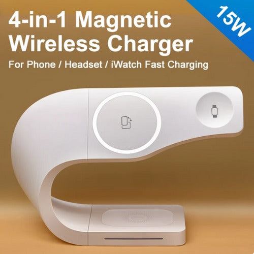 4 in 1 Magnetic Wireless Charging Stand White Price in Pakistan