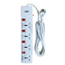 Clopal 4 Way Extension Socket with Each Socket Fuse Protection