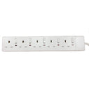 Allied Series 5 Gang 13A 3 Pin Flat Switch Socket Outlets with Neon