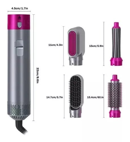 5 in 1 Hair Dryer Multi-Head Hot Air Comb and Curler