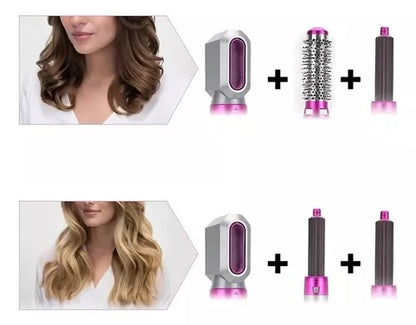 5 in 1 Hair Dryer Multi-Head Hot Air Comb and Curler