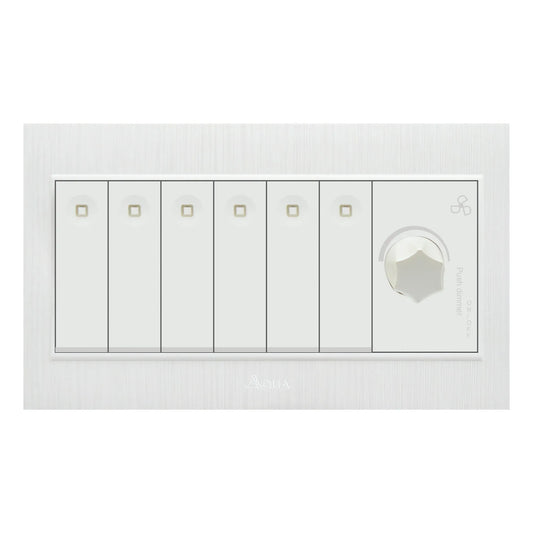 AQUA GLORY 6 GANG SWITCH PLUS 1 DIMMER Price in Pakistan