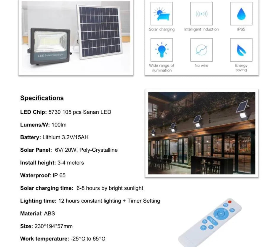 IP65 60w Solar Flood Light Price in Pakistan
