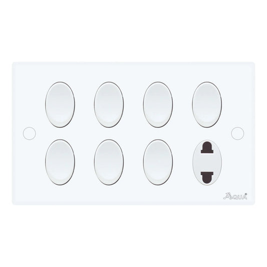 AQUA DYNASTY 7 GANG SWITCH PLUS 1 SOCKET Price in Pakistan
