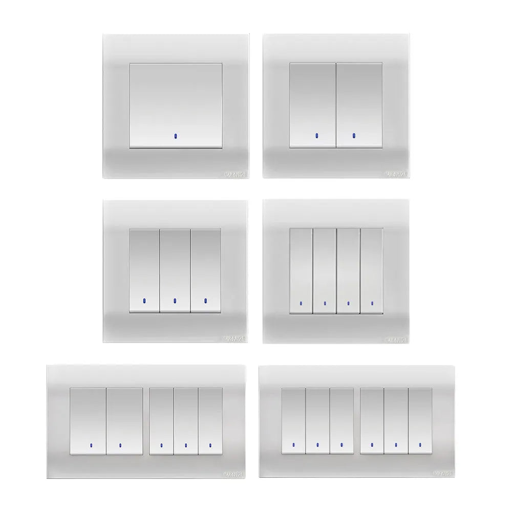 Akoya 6 Gang 2 Way Flush Switch with Indicator Black Price in Pakistan