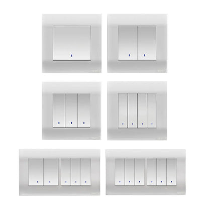 Akoya 6 Gang 2 Way Flush Switch with Indicator Black Price in Pakistan