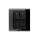 Clopal Black Series 2 switch + 2 socket Outlet