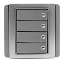 Neo 1-4 Gang Horizontal Grey Silver With LED