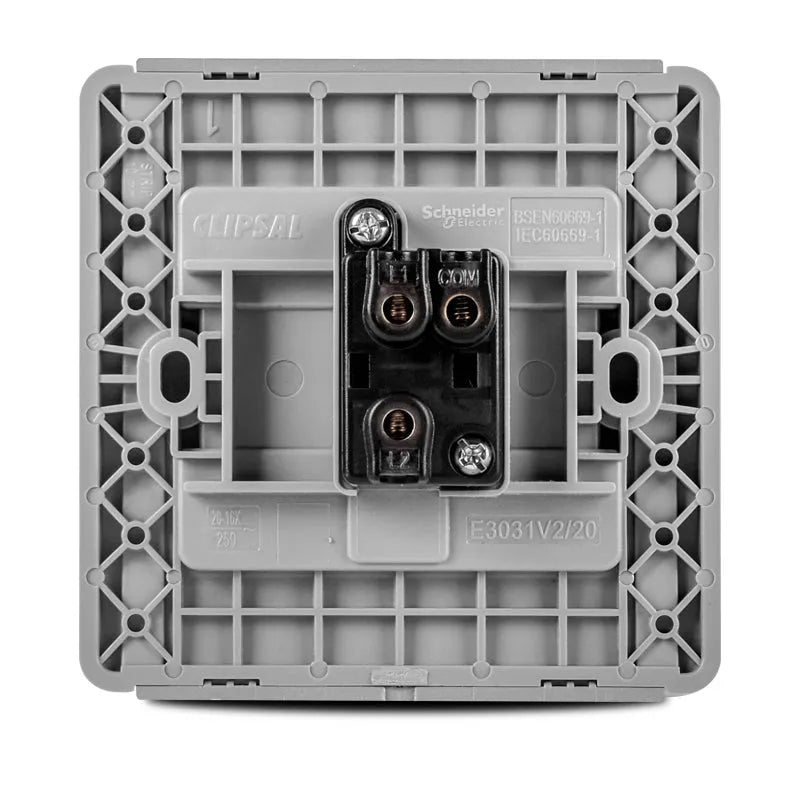 Neo 1 Gang 2 way Switch Grey Silver with LED and Fluorescent Secondary image