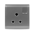 Pieno 15A 3 Pin Round Switched Socket with Neon