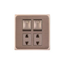 Clopal Focus Series 2 switch + 2 socket Outlet