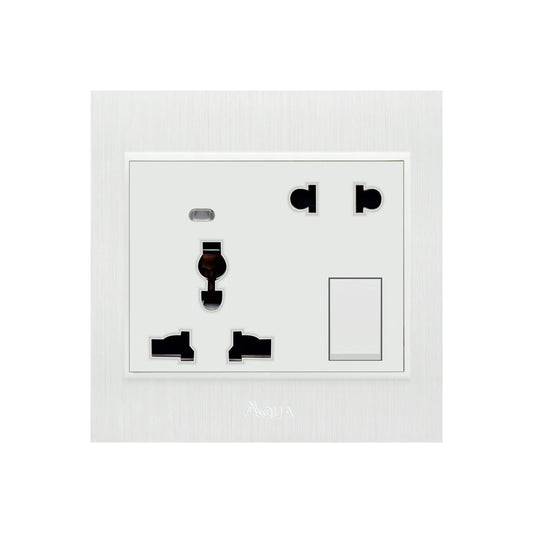 AQUA GLORY 1 GANG SWITCH UNIVERSAL PLUS 2 PIN SOCKET Price in Pakistan