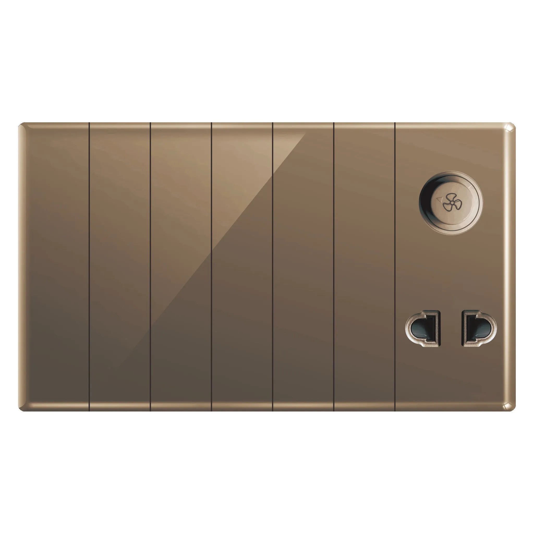 Aqua Glasskin Bronze 6 Switch + 1 Socket + 1 Dimmer Price in Pakistan