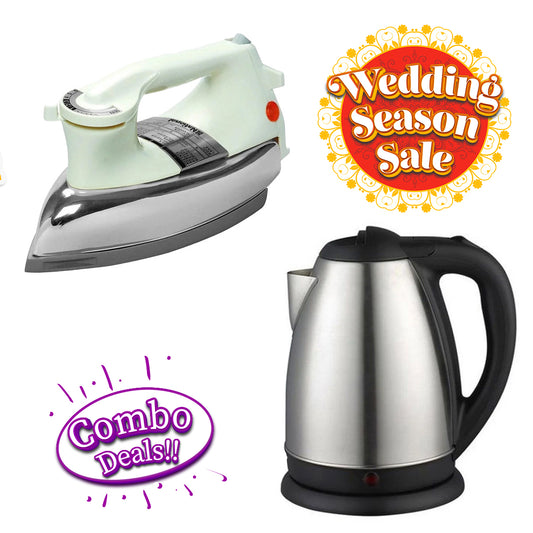 Premium Electric Kettle & Deluxe Iron Combo Price in Pakistan