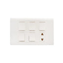 Clopal Typer Series 5 switch + 1 socket Outlet
