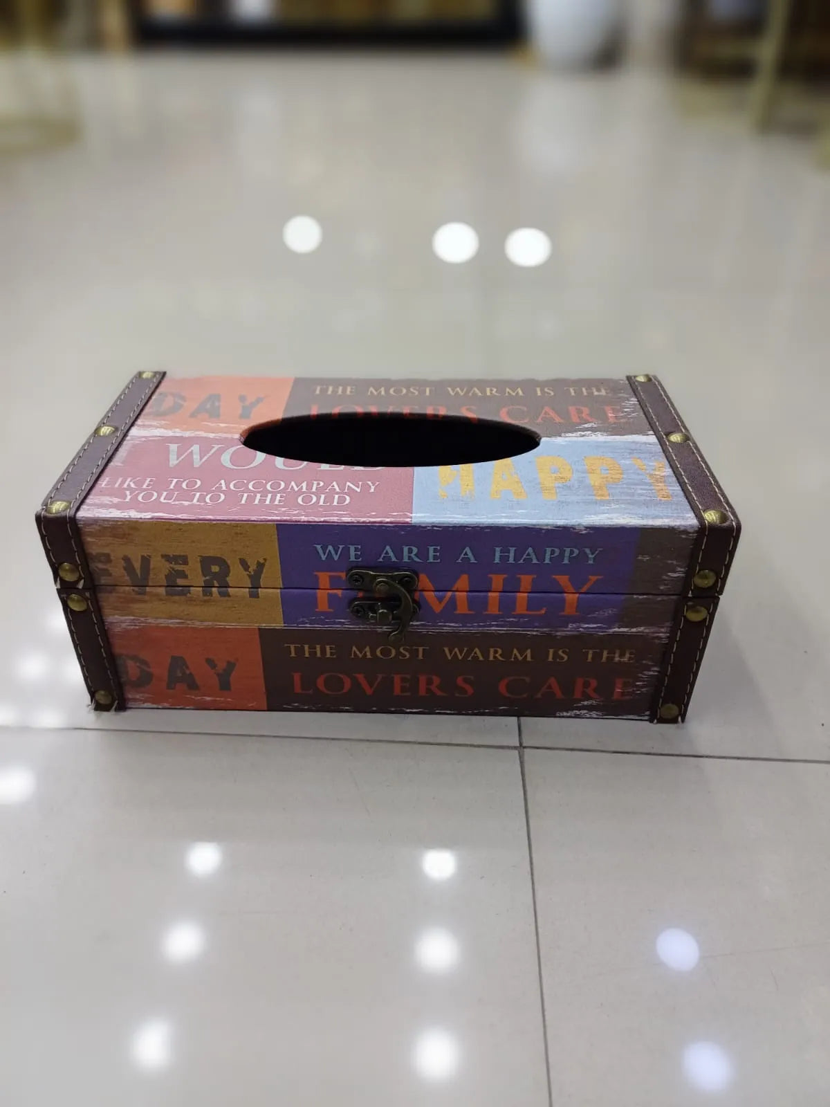 Rustic Vintage Rectangular Wooden Tissue Box Price in Pakistan Main image